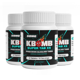 KBomb Super Tab XS 50mg botanical alkaloid wellness tablet with dosage and safety information