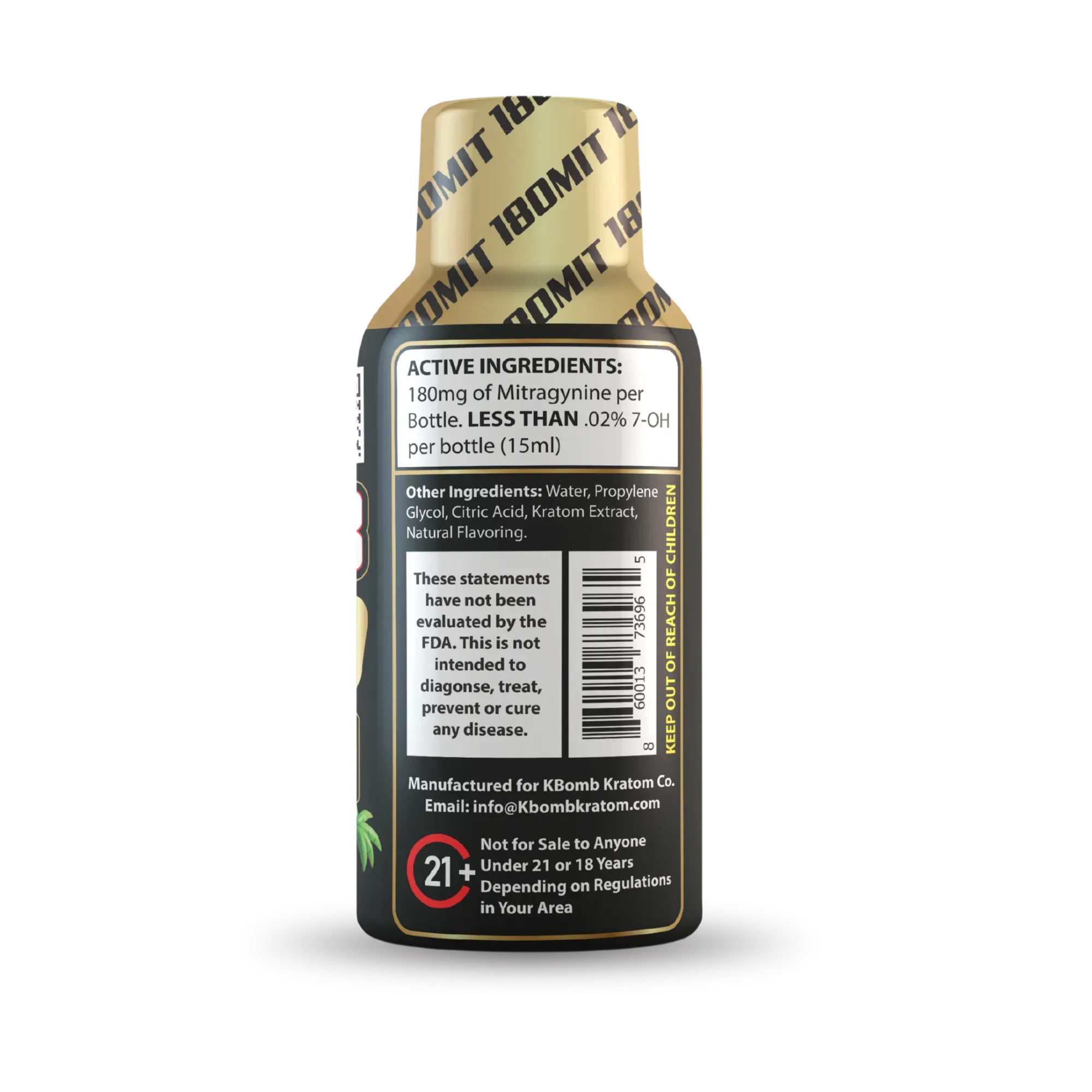 180mg Kratom Liquid Gold Shot