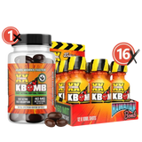 Da Bomb Kratom Bundle with 30ct softgel bottle and 16 liquid shots for enhanced focus and relaxation