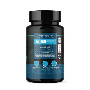 Island White Bali Kratom Capsules blend for smooth energy and mental clarity with White Ivory Horn extract