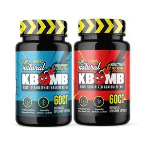 Day & Night Delight Kratom Bundle featuring White Multi-Strain for energy and Red Multi-Strain for relaxation