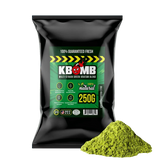Green Multi-Strain Kratom powder blend by KBomb showcasing fresh, natural green kratom strains for energy and focus enhancement