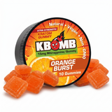 KBomb Kratom Gummies in UV-safe airtight containers representing vegan, non-GMO natural kratom supplement