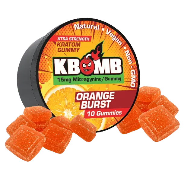 Orange Burst Kratom Gummies - KBomb Kratom