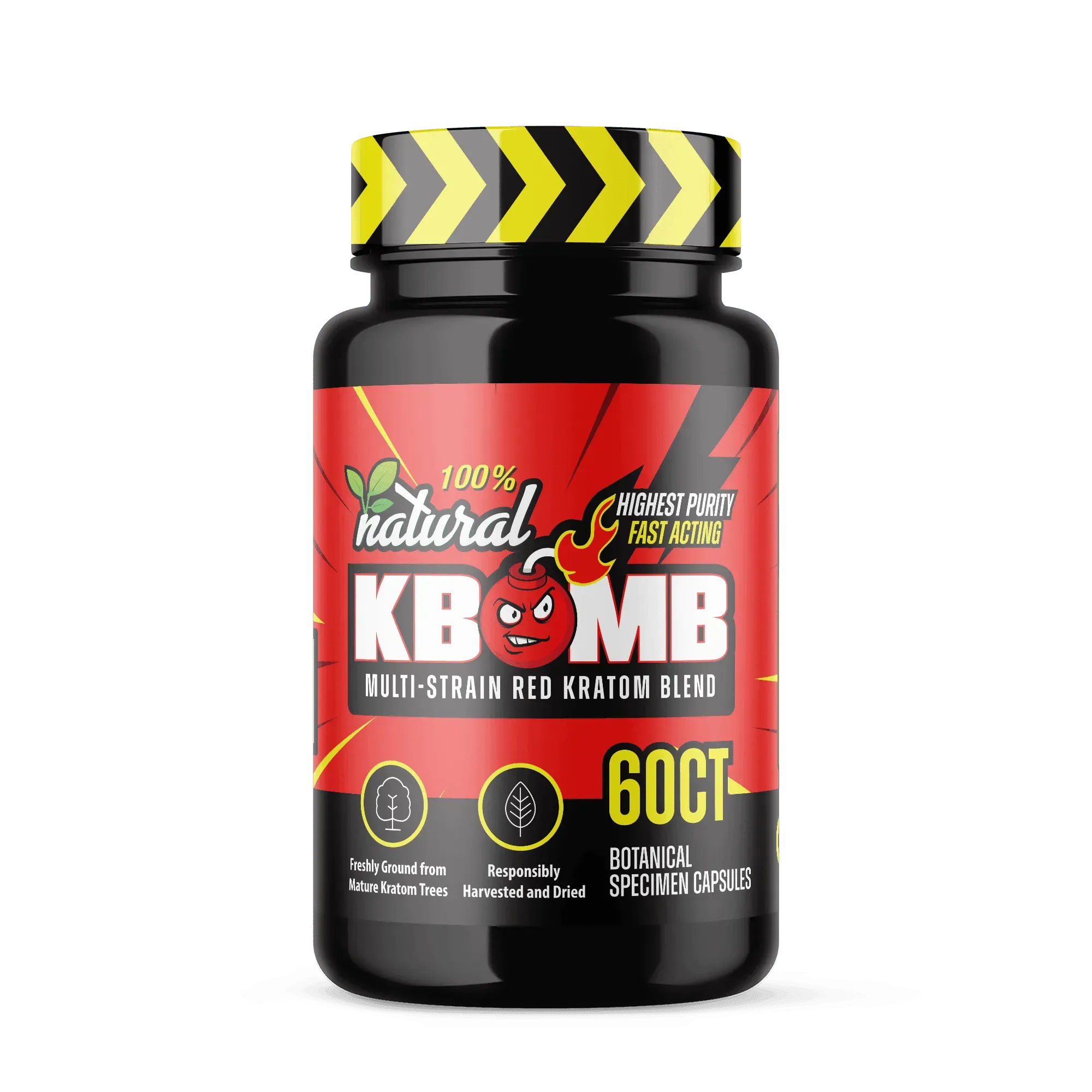 Red Multi-Strain 500mg Kratom Capsules - KBomb Kratom