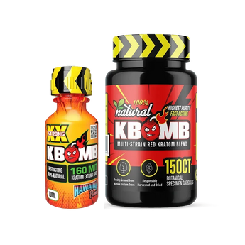 Nightcap kratom bundle with Red Multi-Strain capsules and extract shot