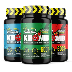 KBomb Experience Pack capsules with three multi-strain blends for customizable use