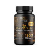 KBomb Trainwreck Dragon Fire kratom capsules blend of red green white strains for energy focus and wellness