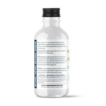 Tropic Tonic Kava Kratom natural relaxation drink bottle with tropical design