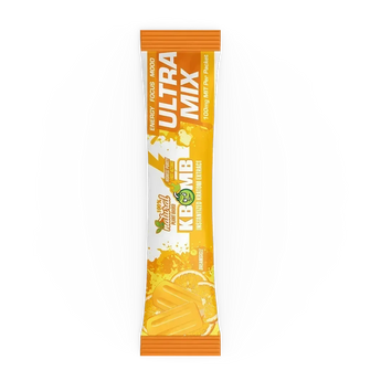 KBomb Ultra Mix Instant Kratom powder sachet with fruit flavor and 100mg water-soluble Mitragynine