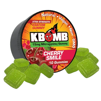 Warm & Happy Kratom Bundle by KBomb with extract shots, gummies, and softgels for mood enhancement and relief
