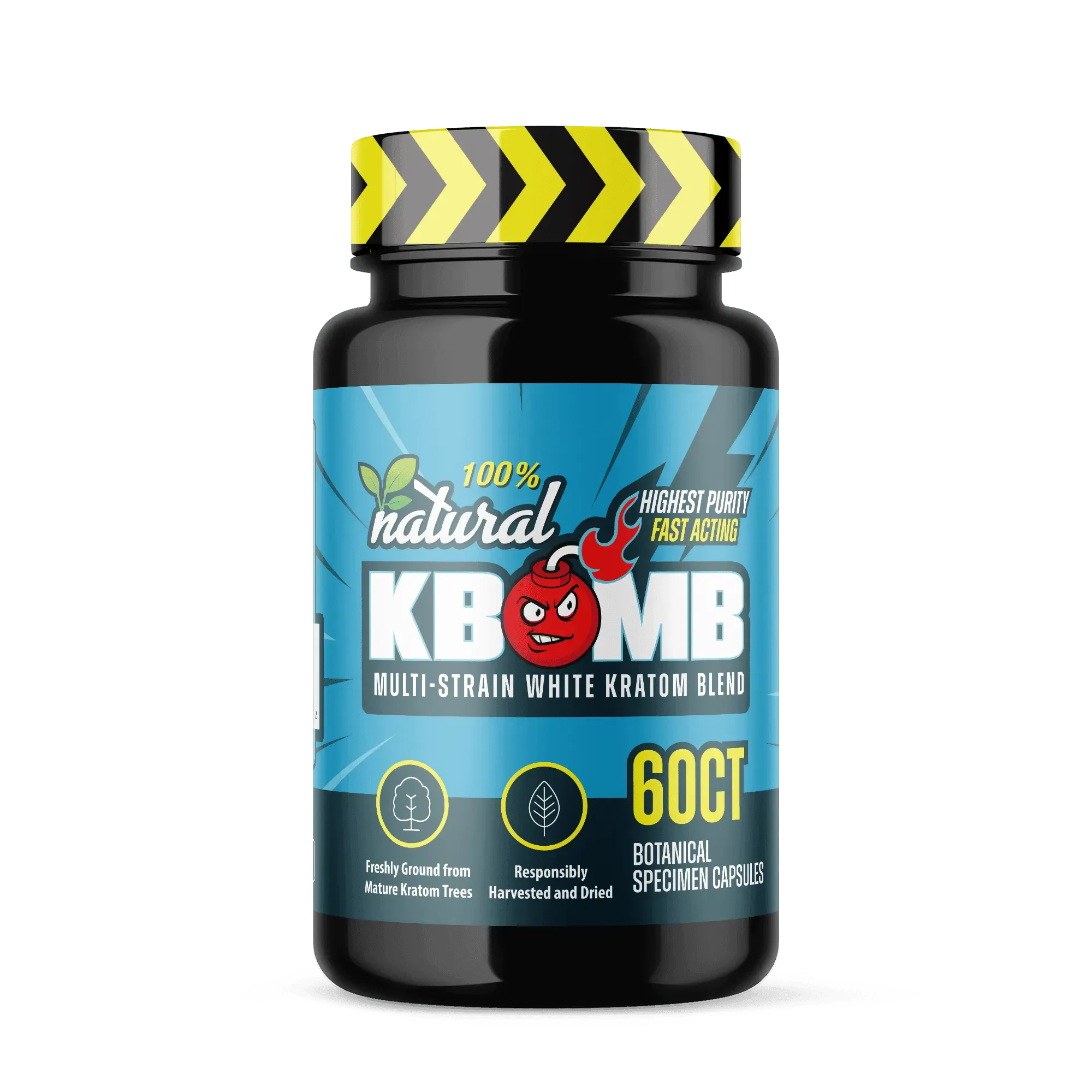 White Multi-Strain 500mg Kratom Capsules - KBomb Kratom