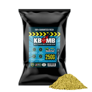 White Multi-Strain Kratom powder blend for energy, focus, and calm mental stimulation