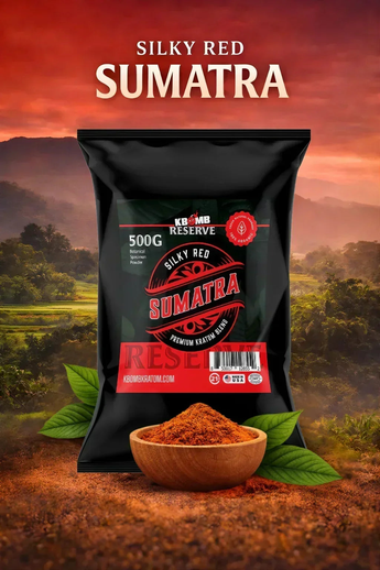Three-pack Kratom Powder Reserve bundle with Silky Red Sumatra, Velvet Red Thai, and White Ivory Horn blends