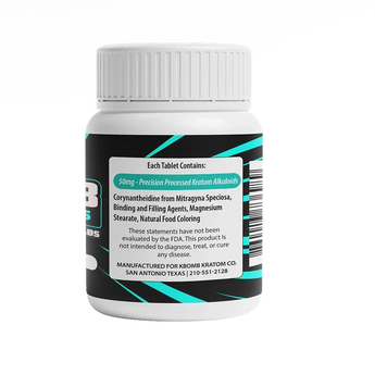 KBomb Super Tab XS 50mg tablet with botanical alkaloids for wellness and relaxation