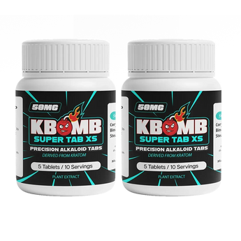 Super Tab XS 50mg botanical science wellness tablet packaging with dosage information