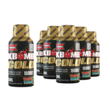 KBomb 180mg Kratom Liquid Gold Shot bottle with tropical flavor and potent mitragynine extract for relaxation and wellness
