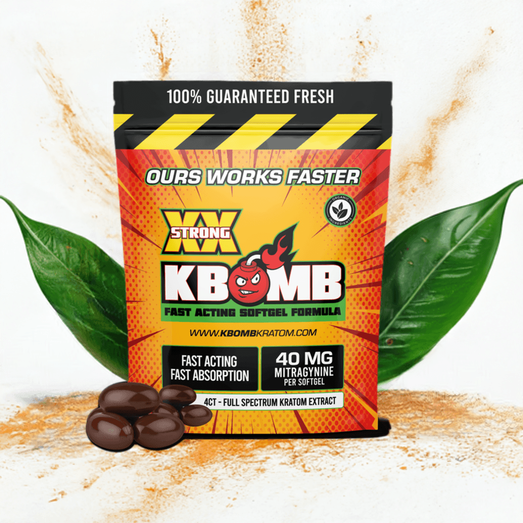 KBomb Intense 40mg Liquid Kratom Extract Capsules - KBomb Kratom