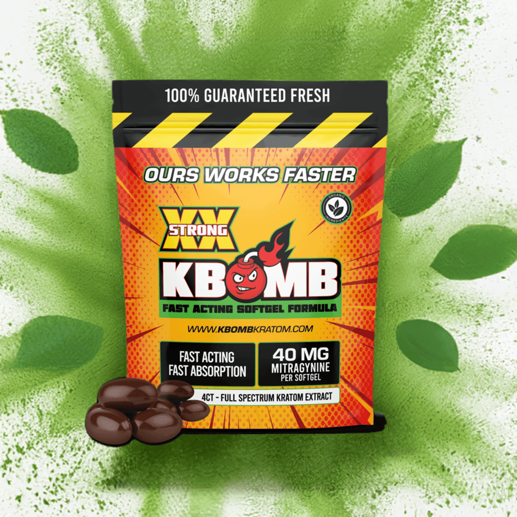 Kbomb Kratom 40mg Extract Liquid Softgels - KBomb Kratom