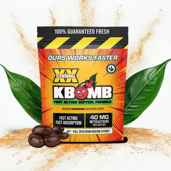 Kbomb Kratom Extract Mitragynine Softgels 40mg - KBomb Kratom