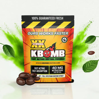 KBomb Pure Extract Kratom 40mg Soft Gel Caps - KBomb Kratom