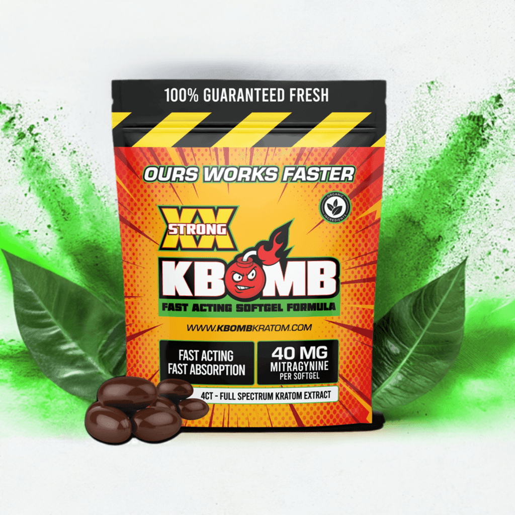 KBomb Ultimate 40mg Mitragynine Kratom Gel Caps - KBomb Kratom