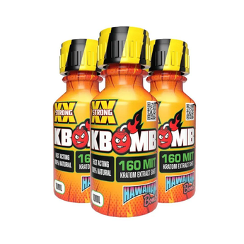 160mg Kratom Original Liquid Shot KBomb bottle for fast-acting energy boost and social confidence