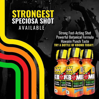 160mg Kratom Original Liquid Shot KBomb bottle for fast-acting natural energy boost