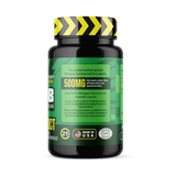 Multi-Strain Green Kratom capsules in clear bottle promoting energy and focus blend