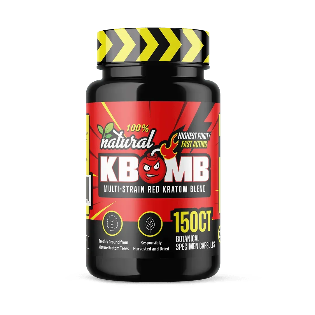 Multi-Strain Red Kratom Capsules - KBomb Kratom