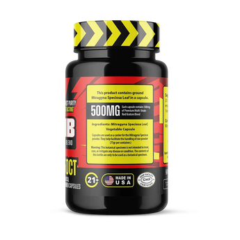 KBomb Multi-Strain Red Kratom capsules blend six red vein strains for relaxation and relief, vegan and GMP certified