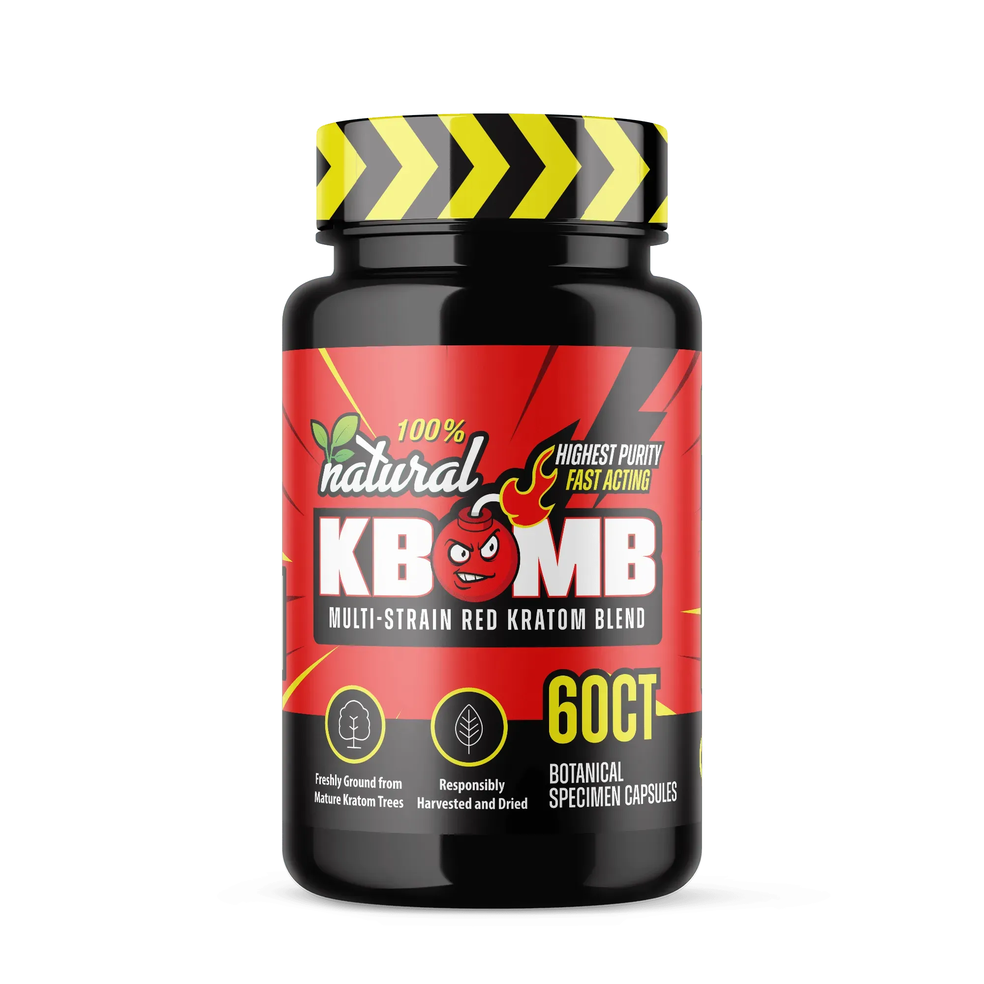 Multi-Strain Red Kratom Capsules - KBomb Kratom