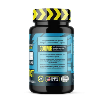 Multi-Strain White Kratom capsules by KBomb for energy, focus, and relaxation blend