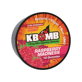 Raspberry Madness Kratom Gummies - KBomb Kratom