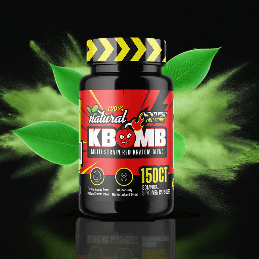 Red Multi-Strain 500mg Kratom Capsules - KBomb Kratom