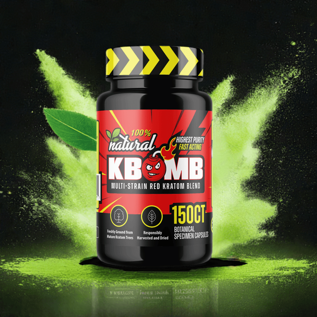 Red Multi-Strain Kratom Blend Capsules (500mg) - KBomb Kratom