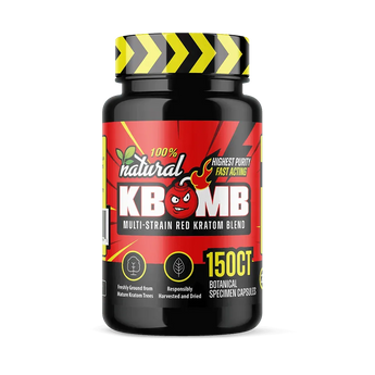 Red Multi-Strain Kratom Mitragynine Capsules - KBomb Kratom