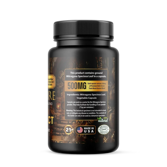 Trainwreck (Dragon Fire) Kratom capsules blend of red, green, and white strains for energy and focus