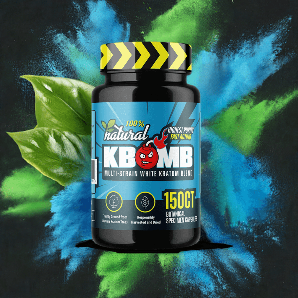 White Multi-Strain Kratom Blend Capsules (500mg) - KBomb Kratom