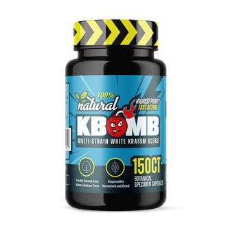 White Multi-Strain Kratom Blend Capsules (500mg) - KBomb Kratom