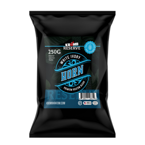 Black package of Krome Reserve White Ivory Horn on a white background